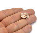 Rose Gold Wavy Disc, 4 Rose Gold Plated Brass Wavy Disc Charms With 1 Hole, Earrings, Findings (19x18x0.60mm) D0727 Q0764