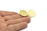 Brass Round Earring, 8 Raw Brass Round Stud Earrings With 1 Loop (23x20x0.70mm) M01361 A2377