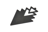 Siyah Üçgen Tılsımı, 1 Döngülü 2 Oksitlenmiş Siyah Pirinç Ağaç Tılsımı (49x33x1mm) M01233 H1302