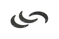 Siyah Ay Tılsımı, 3 Delikli 12 Oksitlenmiş Siyah Pirinç Hilal Tılsımı (22x5x0,80 mm) M01191