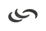Siyah Ay Tılsımı, 3 Delikli 12 Oksitlenmiş Siyah Pirinç Hilal Tılsımı (22x5x0,80 mm) M01191
