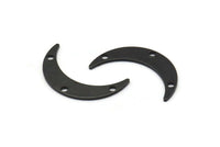 Siyah Ay Tılsımı, 3 Delikli 12 Oksitlenmiş Siyah Pirinç Hilal Tılsımı (22x5x0,80 mm) M01191