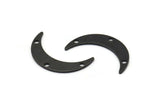 Siyah Ay Tılsımı, 3 Delikli 12 Oksitlenmiş Siyah Pirinç Hilal Tılsımı (22x5x0,80 mm) M01191