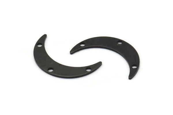 Siyah Ay Tılsımı, 3 Delikli 12 Oksitlenmiş Siyah Pirinç Hilal Tılsımı (22x5x0,80 mm) M01191