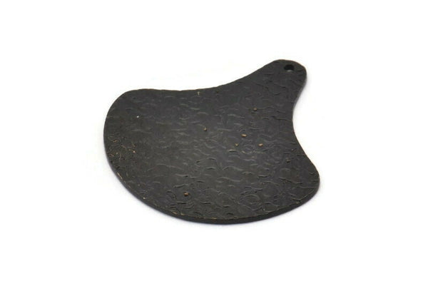 Çekiçle İşlenmiş Çubuk Kolye, 2 Oksitlenmiş Siyah Pirinç Çekiçle İşlenmiş Geometrik Kolye Ucu, 1 Delik, Küpe Damlaları (34x34x1mm) BS 1925
