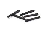 Hammered Bar Pendant, 5 Oxidized Black Brass Hammered Bar Pendants With 2 Holes, Earring Drops (31x5mm) BS 1811