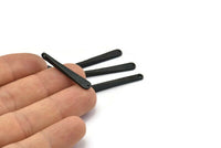 Hammered Bar Pendant, 5 Oxidized Black Brass Hammered Bar Pendants With 2 Holes, Earring Drops (31x5mm) BS 1811