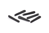 Çekiçle İşlenmiş Çubuk Kolye, 2 Delikli 8 Oksitlenmiş Siyah Pirinç Çekiçle İşlenmiş Çubuk Kolye, Küpe Damlaları (22x4mm) BS 1838