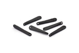 Çekiçle İşlenmiş Çubuk Kolye, 2 Delikli 8 Oksitlenmiş Siyah Pirinç Çekiçle İşlenmiş Çubuk Kolye, Küpe Damlaları (22x4mm) BS 1838