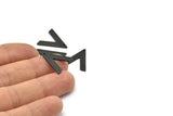 Black V Shape, 12 Oxidized Black Brass V Shaped Charms With 1 Hole (19x18x1mm) M01122 H1301
