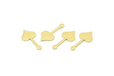 Brass Heart Blank, 50 Raw Brass Spade Blanks, Stamping Blanks (20x9x0.80mm) M02048