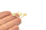 Brass Heart Blank, 50 Raw Brass Spade Blanks, Stamping Blanks (20x9x0.80mm) M02048