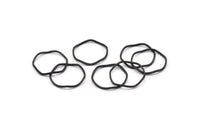 Black Circle Rings, 24 Oxidized Black Brass Wavy Circle Rings, Charms (16.5x0.80mm) BS 1757 H1316