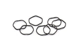 Black Circle Rings, 24 Oxidized Black Brass Wavy Circle Rings, Charms (16.5x0.80mm) BS 1757 H1316