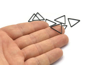 Siyah Üçgen Konnektör, 12 Oksitlenmiş Siyah Pirinç Üçgen Halka (17x17x17mm) Bs-1123 S1172