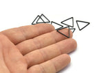 Siyah Üçgen Konnektör, 12 Oksitlenmiş Siyah Pirinç Üçgen Halka (17x17x17mm) Bs-1123 S1172