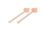 Copper Heart Blank, 24 Raw Copper Spade Blanks, Stamping Blanks (40x9x0.80mm) M02026