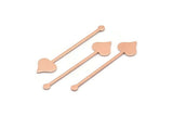 Copper Heart Blank, 24 Raw Copper Spade Blanks, Stamping Blanks (40x9x0.80mm) M02026