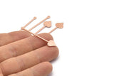 Copper Heart Blank, 24 Raw Copper Spade Blanks, Stamping Blanks (40x9x0.80mm) M02026