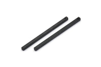 Siyah Kolye Çubuğu, 10 Oksitlenmiş Siyah Pirinç Çubuk, Gümüş Kolye, 1 Delikli Gümüş Takılar (2x40mm) BS 1753 H0914