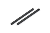 Siyah Kolye Çubuğu, 10 Oksitlenmiş Siyah Pirinç Çubuk, Gümüş Kolye, 1 Delikli Gümüş Takılar (2x40mm) BS 1753 H0914