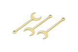Brass Moon Charm, 24 Raw Brass Crescent Charms With 1 Loop (30x9x0.80mm) M02039