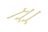 Brass Moon Charm, 24 Raw Brass Crescent Charms With 1 Loop (40x9x0.80mm) M02037