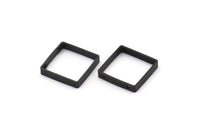 Siyah Kare Charm, 2 Delikli 8 Oksitlenmiş Siyah Pirinç Kare Konnektör (18x3x0,80 mm) BS 1740 H1315