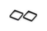 Siyah Kare Charm, 2 Delikli 8 Oksitlenmiş Siyah Pirinç Kare Konnektör (18x3x0,80 mm) BS 1740 H1315