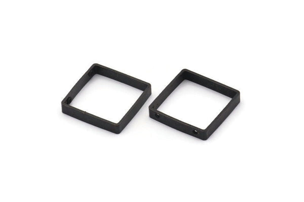 Siyah Kare Charm, 2 Delikli 8 Oksitlenmiş Siyah Pirinç Kare Konnektör (18x3x0,80 mm) BS 1740 H1315