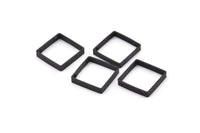 Siyah Kare Charm, 2 Delikli 8 Oksitlenmiş Siyah Pirinç Kare Konnektör (18x3x0,80 mm) BS 1740 H1315