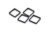 Siyah Kare Charm, 2 Delikli 8 Oksitlenmiş Siyah Pirinç Kare Konnektör (18x3x0,80 mm) BS 1740 H1315