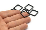 Siyah Kare Charm, 2 Delikli 8 Oksitlenmiş Siyah Pirinç Kare Konnektör (18x3x0,80 mm) BS 1740 H1315