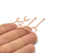 Copper Moon Blank, 24 Raw Copper Crescent Blanks, Stamping Blanks (30x9x0.80mm) M02035