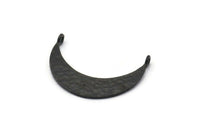 Siyah Ay Kolye, 2 Halkalı 3 Çekiçlenmiş Oksitlenmiş Siyah Pirinç Hilal Kolye (29,5x7,5x1 mm) BS 1895