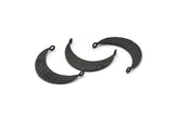 Siyah Ay Kolye, 2 Halkalı 3 Çekiçlenmiş Oksitlenmiş Siyah Pirinç Hilal Kolye (29,5x7,5x1 mm) BS 1895