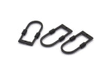 D Shape Charm, 2 Hammered Oxidized Black Brass D Shape Charms With 1 Hole (29x15x1.3mm) BS 1874
