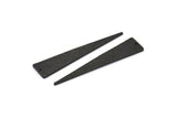 Siyah Üçgen Tılsımı, 1 Delikli 3 Çekiçlenmiş Oksitlenmiş Siyah Pirinç Üçgen Tılsımı (11x50x1,2 mm) N0276