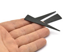Black Triangle Charm, Hammered Oxidized Black Brass Triangle Charms With 1 Hole (14x63x1.2mm) N0435 H0510