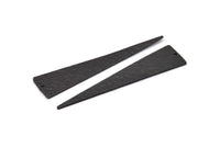 Black Triangle Charm, Hammered Oxidized Black Brass Triangle Charms With 1 Hole (14x63x1.2mm) N0435 H0510