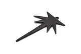 Black Boom Charm, 2 Oxidized Black Brass Boom Charms With 1 Loop (48x32x1.5mm) N1144 H1180