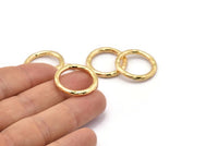 Gold Ring, Hammered Gold Plated Brass Ring, Connectors (24x3mm) N1502