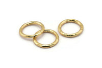 Gold Ring, Hammered Gold Plated Brass Ring, Connectors (24x3mm) N1502