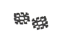 Black Charm, 4 Oxidized Black Brass - Carpet Pattern - Charm Pendant -  Black Rug Pattern Charms With 1 Loop (30x29x1.2mm) N1493
