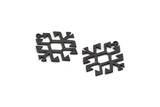 Black Charm, 4 Oxidized Black Brass - Carpet Pattern - Charm Pendant -  Black Rug Pattern Charms With 1 Loop (30x29x1.2mm) N1493