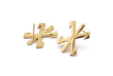 Earring Studs, 2 Gold Plated Brass -  Gold Earrings - Gold Plated Earrings - Earrings (20x15x1.5mm) N1540