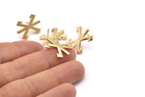 Earring Studs, 2 Gold Plated Brass -  Gold Earrings - Gold Plated Earrings - Earrings (20x15x1.5mm) N1540