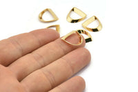Gold Half Circle - 8 Gold Plated Brass Semi Circle Thick Cut Connectors (8x16x0.4x2x15mm) D0113 Q0980