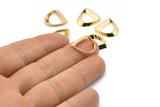 Gold Half Circle - 8 Gold Plated Brass Semi Circle Thick Cut Connectors (8x16x0.4x2x15mm) D0113 Q0980