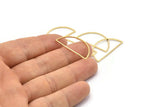 Gold Half Moon, 8 Gold Plated Brass Semi Circle Connectors (15x30x0.80mm) D1280 Q0900